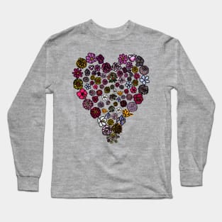 Floral Heart of Flowers Drawing Mothers Day Long Sleeve T-Shirt